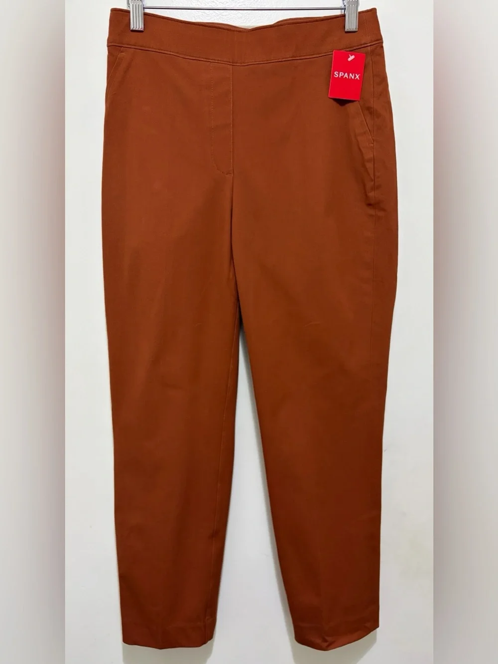 Spanx On-The-Go Ankle Slim Straight Pants in Bronze Glow - Medium NWT